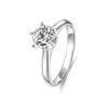 Bague en Or Blanc 18k 0.50-2CT Couleur D-E Pureté VS1-VVS1 Diamant Cultivé en Laboratoire Avec Certificat IGI Bagues Classiques Serties 6 Griffes Pour femmes