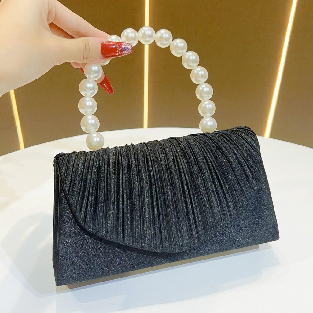 Fashion Womens Polyester Clutch Evening Bag With Beaded Embellishments For Party And Formal Events