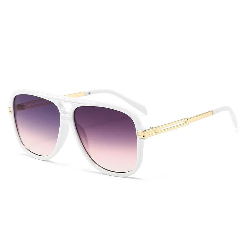 New Retro Brand Designer Square Clear Gradient Shades Uv400 Men Sun Glasses Fashion Double Bridges Women Luxury Sunglasses