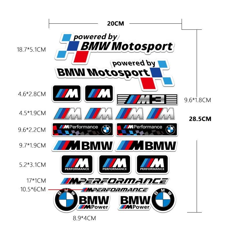 For BMW M Performance Decorative Car Stickers BMW Car Interior Modification Waterproof Locomotive Fuel Tank Reflective Stickers sdbk12