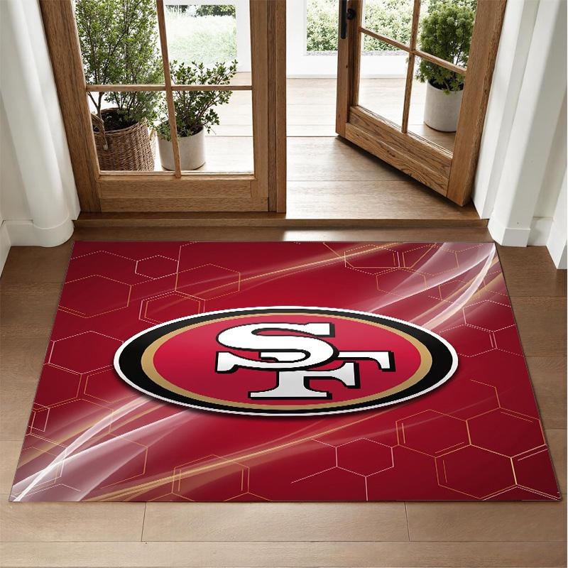 San Francisco 49ers Design Crystal Velvet Rug Soft Decorative Mat for Bedroom Entrance