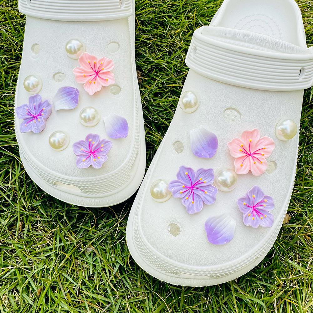 18 STKS Mode Schoenschoonmakers Set Zomer Kersentak Parel Schoendecoraties Gesp voor Klompen Sandalen Doe-het-zelf Accessoires