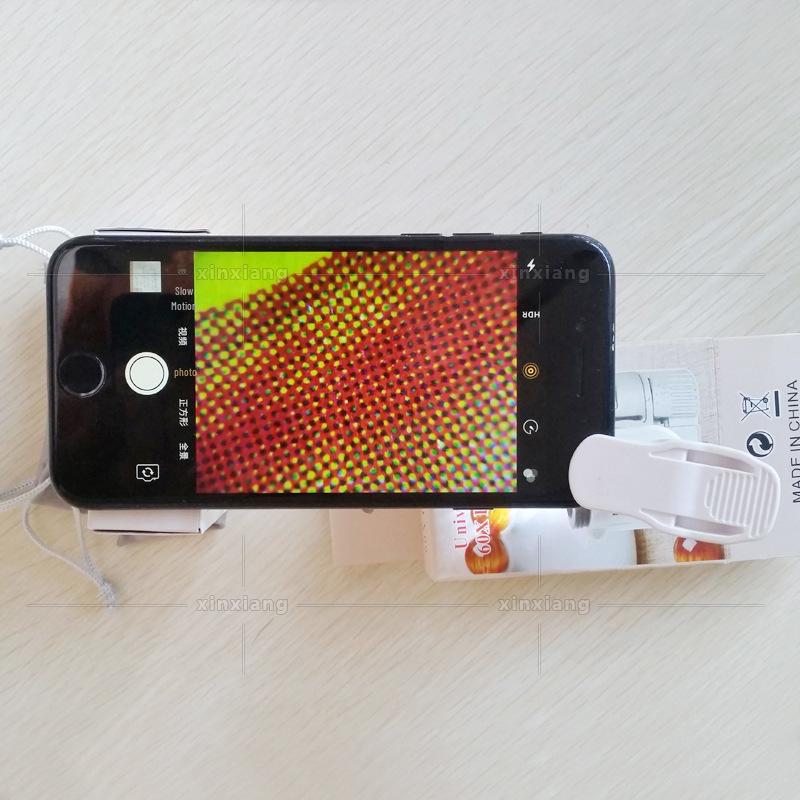 Lupa LED 60x com Clipe para Celular para Fotos, Vídeos e Exame de Chá, Antiguidades, Joias e Pedras Preciosas
