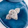 Huitan Gorgeous Waterdrop Cubic Zirconia Women Rings for Wedding Luxury Zinc Alloy Color Temperament Female Accessory Modern Zircon