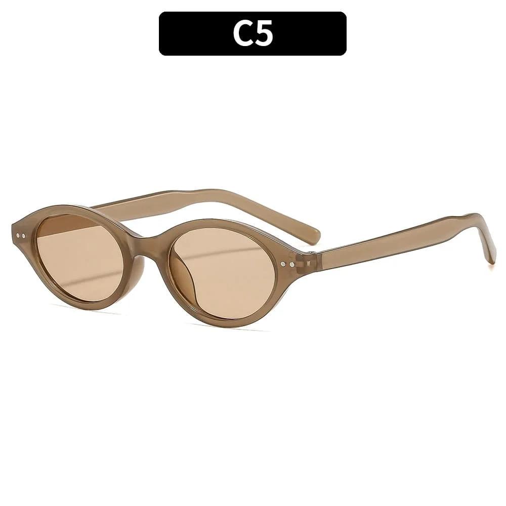 Sexy Small Oval Women's Sunglasses New Fashion Black Brown Sun Glasses Ladies Shades Trends Summer Unique Eyewear Men Goggles