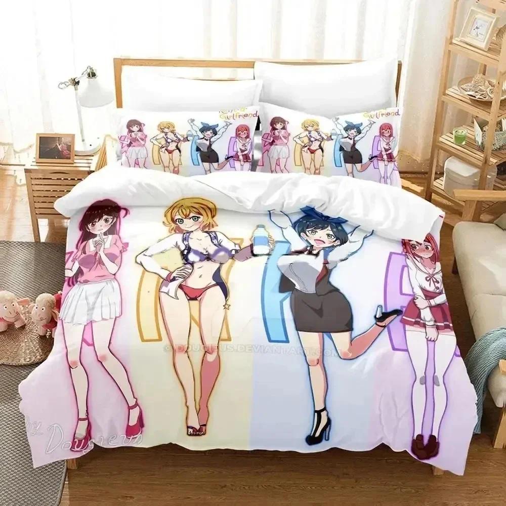 3D Print Anime Rent-A-Girlfriend Chizuru Comfortable Duvet Cover Pillowcase Bedding Set Children Bedroom Decoration Home Textile