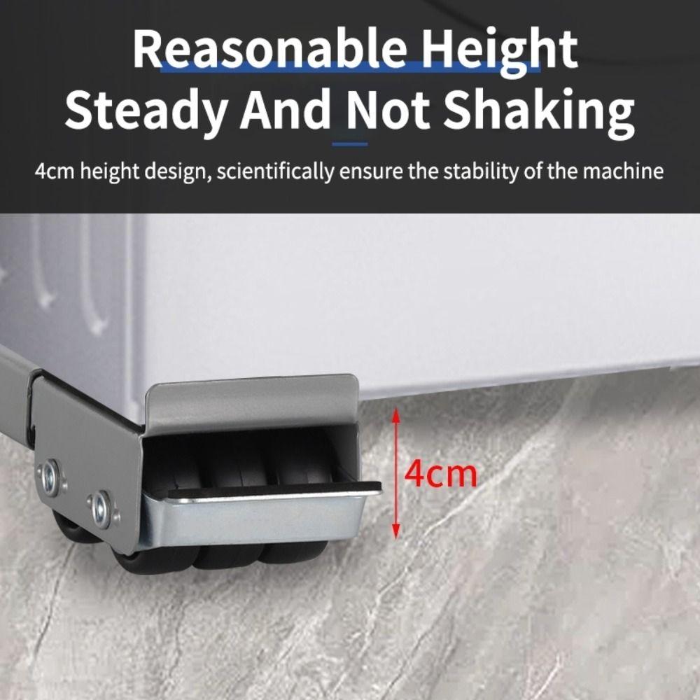2PCS 24 Wheel Washing Machine Base Holder Adjustable Movable Refrigerator Universal Wheels 360° Rotation Furniture Moving Tools