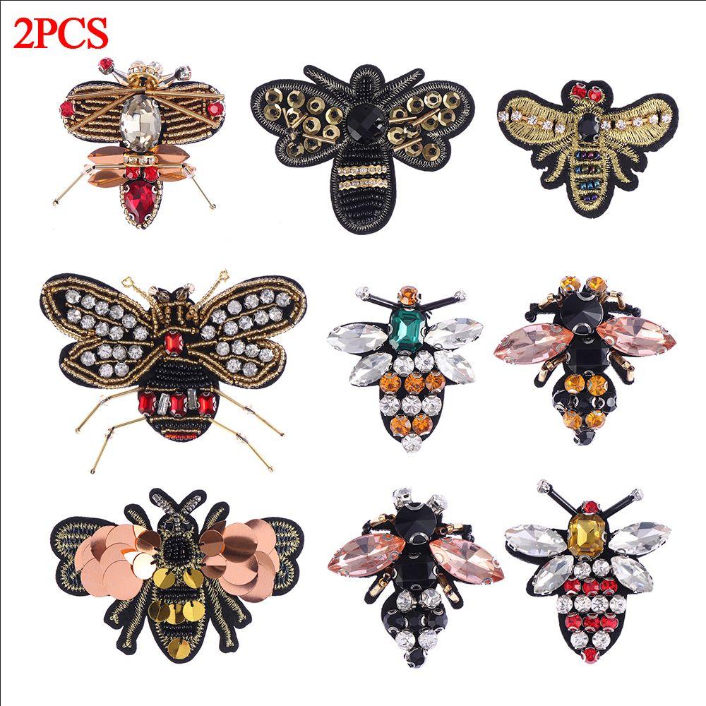 Embroidery Beaded Apparel Sewing & Fabric Crystal Applique Sequin Patches Sew On Patch Bee Badge