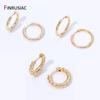14K Gold Plated Brass Round Hoop Earring For Women Girls Fashion Circle Ring Earrings  Wedding Party Gifts