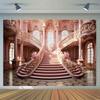 Castle Pink Staircase Hall Photo Background Cloth Birthday Party Decoration Banner Wedding Bridal Party Photo Background