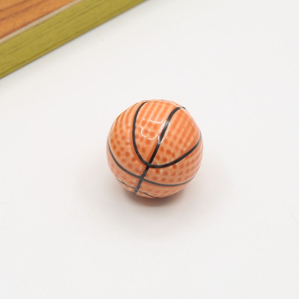 Single Hole Basketball Door Handle Ceramic Drawer Knobs Cartoon Football Door Knob Display Cabinet
