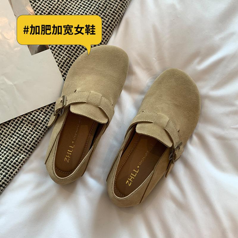  Women's Allinclusive Flatbottomed Casual Single Shoes Thicksoled Widefooted Fatfooted Largesize Women's Shoes