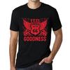 Grafisk T-shirt för t-shirt för män för män Känn godheten djupsvart röd text