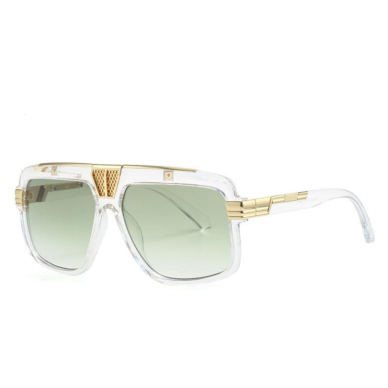 High Quality Trendy Retro High End Designer Style Edgy Punk Oversized Square Shaped Female For Both Male Sun Glasses Top