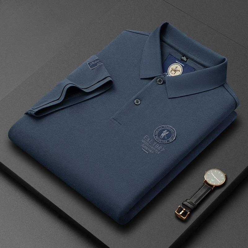 Trend Hub Nové Pánské Tričko s Krátkým Rukávem High-end Vyšívaná Polokošile s Límcem Nadměrná Velikost Paul Tenký Top pro Muže
