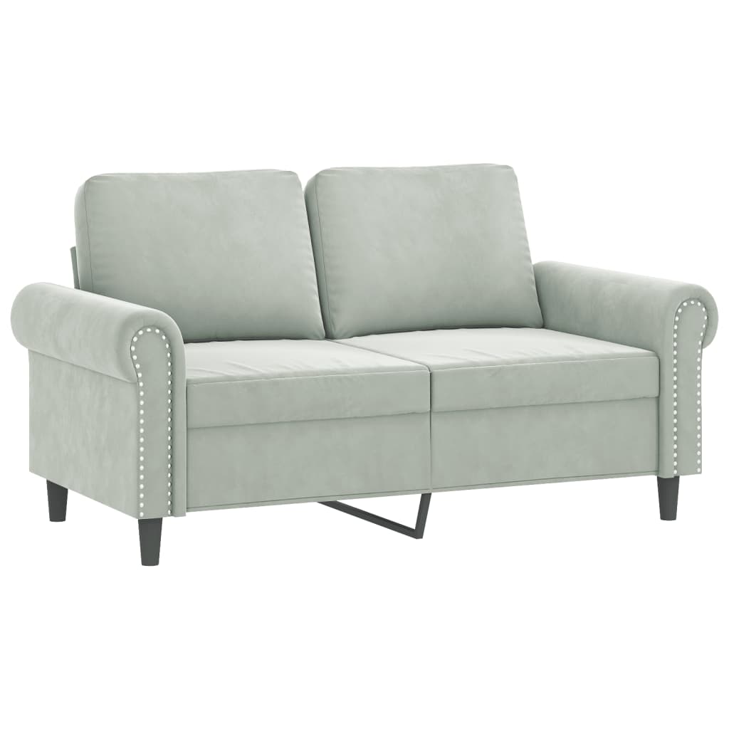 Vidaxl 3-Cz. Relaxation Set With Cushions, Light Grey, Velvet