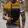 Nova camiseta masculina casual de manga curta simples com emenda de linha 3D poliéster verão gola redonda pulôver top esportivo personalizado