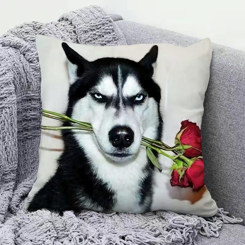 Funny Erha Pillowcase Three-dimensional Dog Head Simulation Pillow Cover Home Sofa Cushion Cover