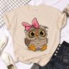 Summer Owl T Shirt Women Designer Short Sleeves T-shirts Girl Streetwear Clothes