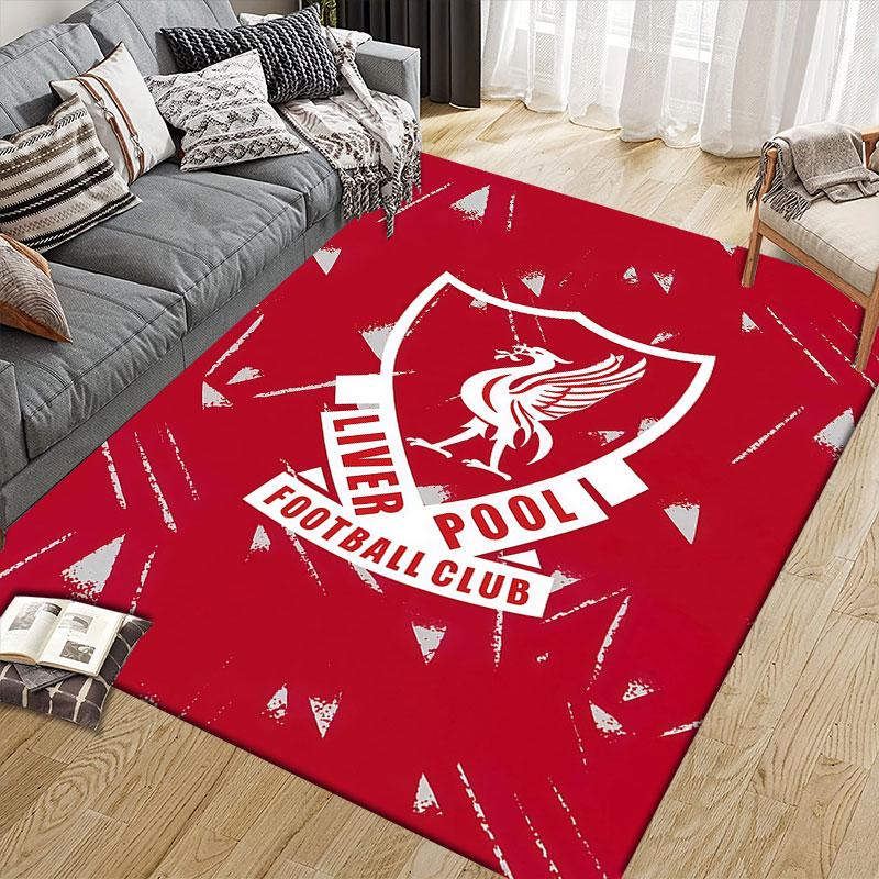 Liverpool Flanel Bedrukt Tapijt, Woonkamer & Slaapkamer Sofa Decoratie, Antislip Speel Flanel Vloermat voor Speelkamer