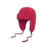 Solid Color Plush Earflap Aviator Hat - Winter Warmth with Knitted Tie Rope for Large Head Sizes