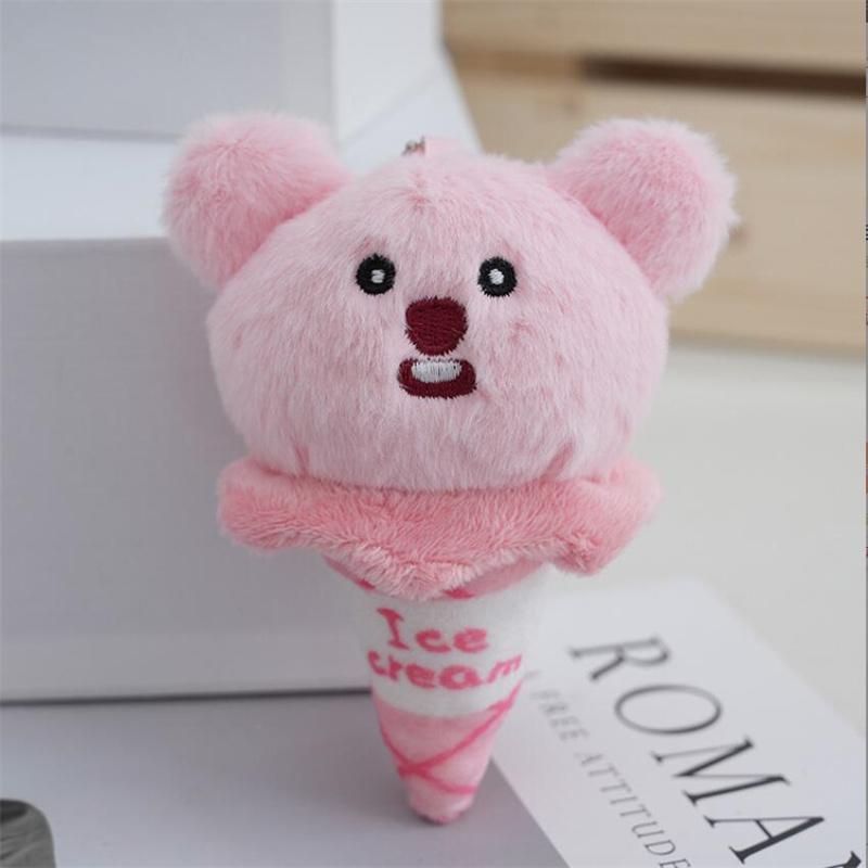 Cute Animal Shaped Ice Cream Pendant Plush Toy Doll Bag Hanging Decoration Keychain Doll 12cm for Girls