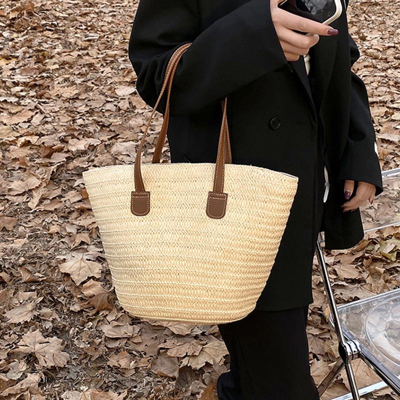 Zomer Grote Capaciteit Stro Tas Voor Vrouwen Gebreide Stro Tas Bohemien Top-handvat Tas Reis Totes