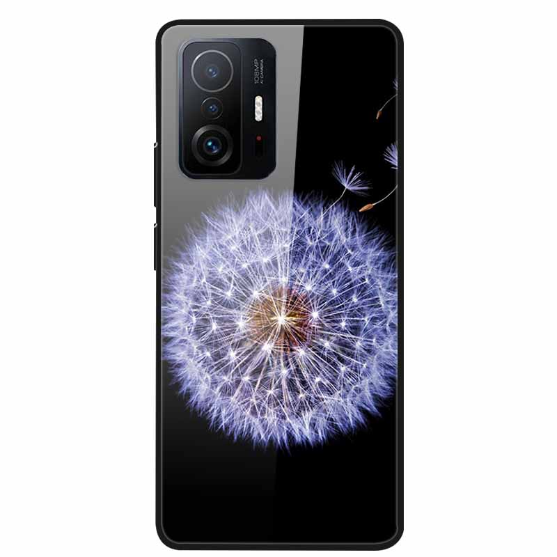 For Xiaomi 11T Pro Glass Case Hard Tempered Glass PC Cover Phone Case For Xiaomi Mi 11T 11 T Pro Shockproof Cartoon Funda Coque
