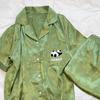 Pajamas Women's Summer Suit Fresh Green Panda Short-sleeved Summer Home Suit Can Be Worn Outside