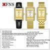 OFNS Elegant Women's Square Dial Watch: Simple Niche Bar Markers, Waterproof, Luxury Diamond Inlaid Quartz.