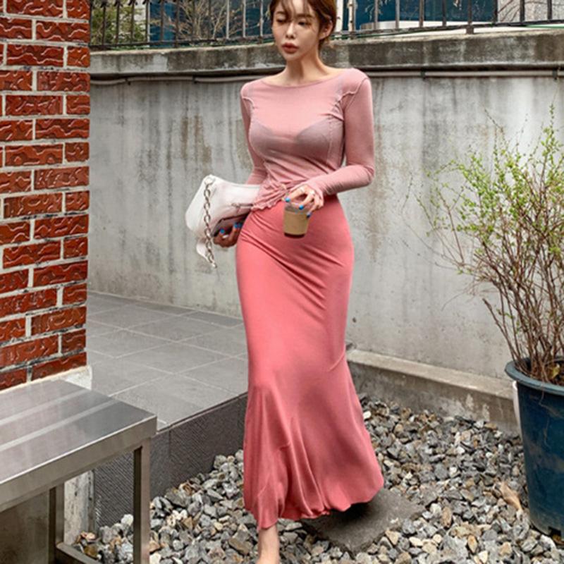 Korean Dongdaemun Women's Summer Drapey Fishtail Skirt – Comfortable & Slimming Long Skirt for a Trendy Look
