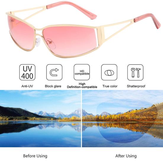 Unisex Sunglasses Block Blue Light Good Stability Burden-Free Eye Protection Punk Anti-UV Decorative Photo Prop Strong Hinge Eye Wear Accessories
