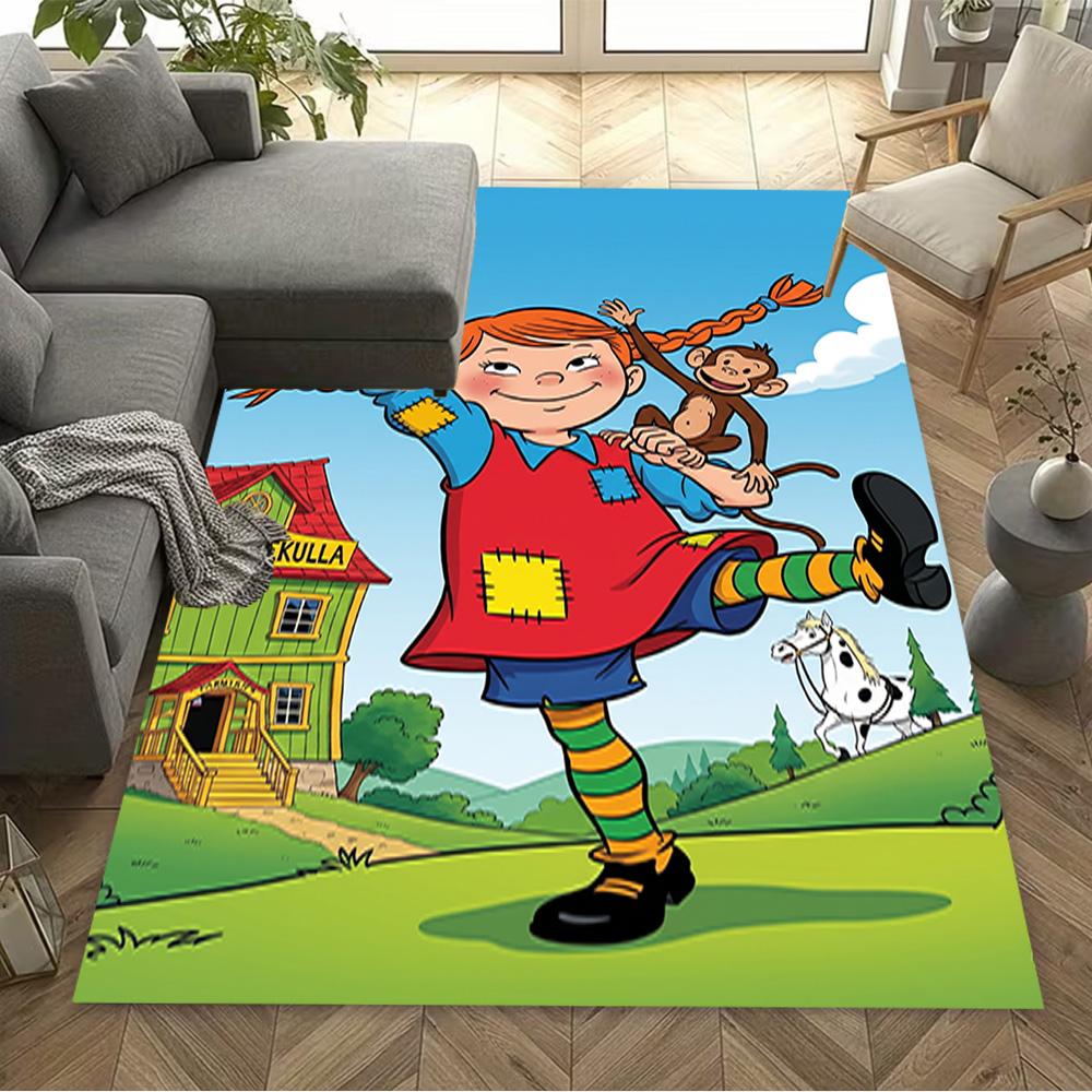 Pippi Adventure Floor Mat Perfect for Dining Room Outdoor Balcony Foyer Anti-slip Rug Office Home Decor Luxury Gift for Birthday, Christmas, Wedding