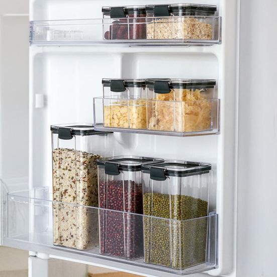Airtight Food Storage Containers with Lid Plastic Kitchen Pantry Organization Canister for Cereal Dry Food Flour Sugar