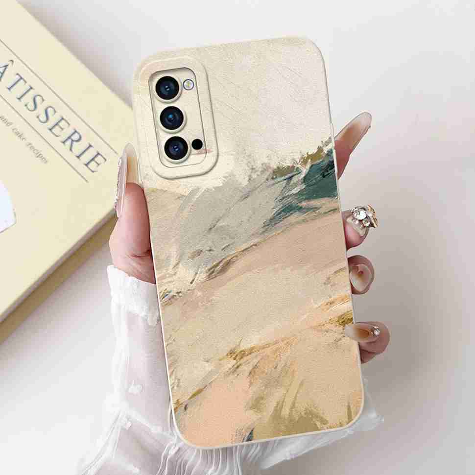 Para Capa Oppo Reno4 Pro 5G CPH2089 Capa Pintada com Arte de Luxo Para Capa de Celular Oppo Reno4 Reno 4 Pro 5G Protetor Capa Macia
