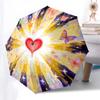 Colorful Butterfly Heart Automatic Opening Folding Umbrella - 8 Bone Iron Frame, Suitable for Fans, Travel, Daily Use, Festive Gift1121001a