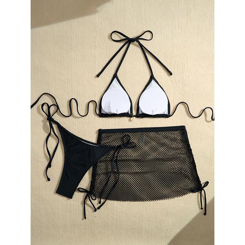 Bikini Sexy Noi din Plasă Costume de Baie Femei Costume de Baie Femei Costume de Baie din Trei Piese Costume de Baie de Plajă Costume de Baie Set Bikini Brazilian