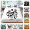 Parure de lit de luxe à la mode, ensemble de housse de couette avec tête de mort 3D, pour femme et homme, décor de chambre à coucher, parure de lit King Size