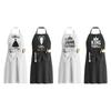 King Queen Mr Mrs Letter Print Couple Kitchen Apron Waterproof For Anniversary, Wedding, Engagement, Christmas Gift