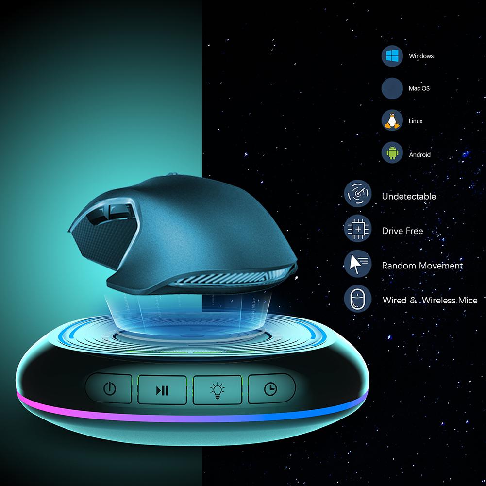 Undetectable Mouse Jiggler Automatic Computer Mouse Mover RGB Lights Mouse with Timer ON/Off Switch for Computer