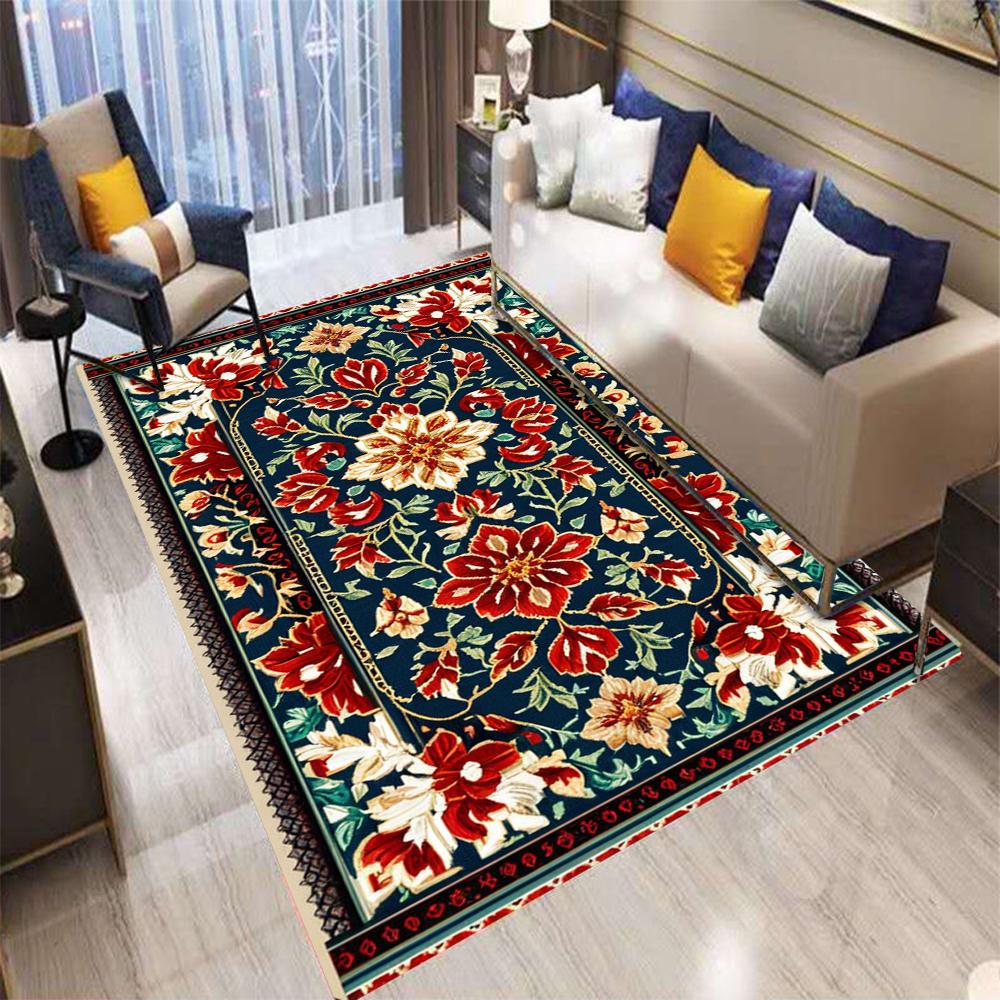 Retro Europe Bohemian Persia Style Carpet Living Room Sofa Bedroom Bedside Kitchen Entrance Door Mat Non-Slip Fine Decor Rug