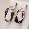 Mobius Strip Pendant Gold Color Clip Earrings For Women Black White Red Green Enamel Fashion Accessories Costume Jewelry