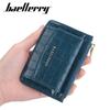 Baellerry Women's Pu Leather Notecase Short Wallet Fashion Billfold Vertical Purse Zipper Coin Purse Snap Button Card Holder
