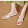 Fashion Open Toe Wedges Fashion Sandals Summer New Round Head Temperament High Heel One Line Buckle Women's Shoes