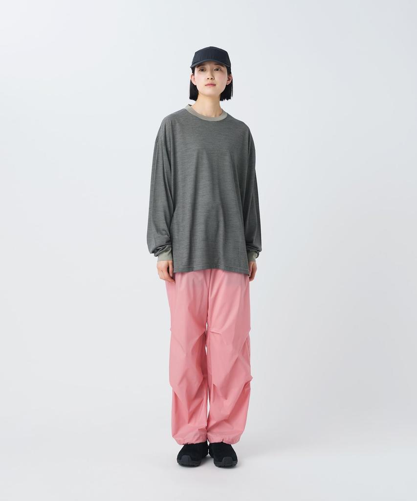 Snow Peak Summer Wool Stripe Long Sleeve T-Shirt CS-26SU006, Men's/Women's, GREIGE, M