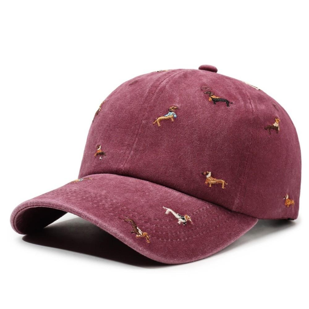 Lässige Stickerei Welpe Baseballkappe UV-Schutz Vielseitige Sonnenhüte Atmungsaktive Schirmmütze für Damen Herren