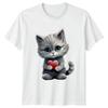 Kotě Srdcem Zvířata Kočky Pánské Tričko Dámské Tričko Grafické Unisex Top