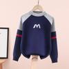 Boys' Thick Fleece-Lined Cotton Sweater: Knit Pullover for Big Kids - Round Neck, Trendy Fall/Winter Base Layer