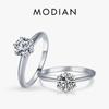Modian 925 Sterling Silver Classic AAAAA Zircon Fashion Ring For Women Wedding Fine Jewelry With Free Box