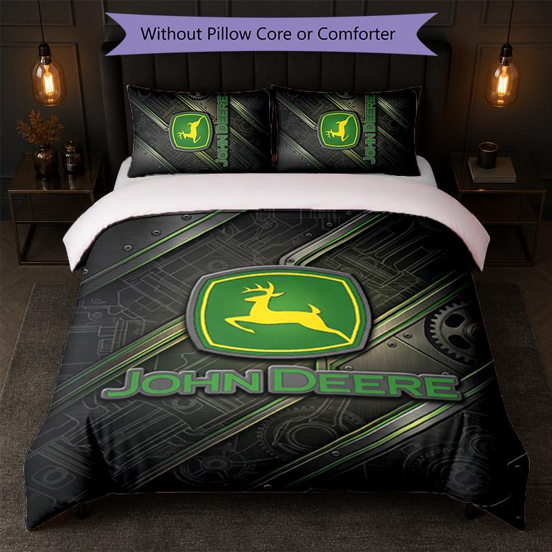 John Deere Print 3Pcs Bedding Set Duvet Cover With Two Pillowcases Soft Bed Linen For Household Bedroom